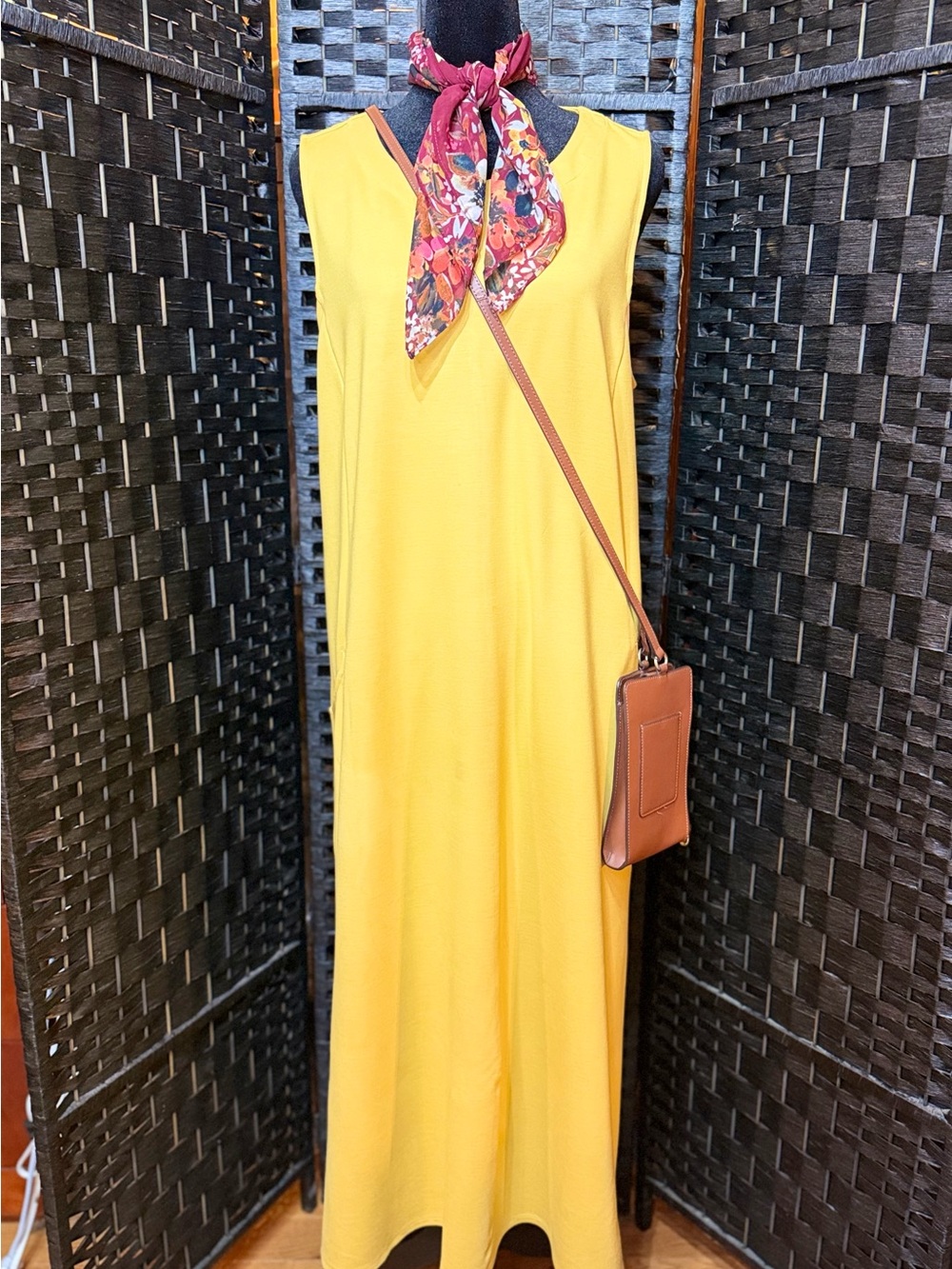 J. Jill Sunlit Yellow Sleeveless Maxi Dress